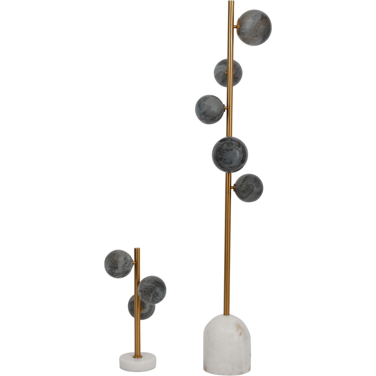 Constellation Bronze & White Marble Orb Floor Lamp